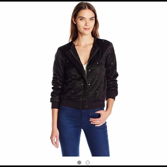 Velvet by Grahm and Spencer Grommet Bomber Jacket - Picture 1 of 7